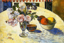 Flowers in a fruit bowl by Paul Gauguin — hand-painted botanical oil painting reproduction on canvas