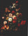 Flowers in a Glass Vase, with Fruit on a Marble Slab in living room