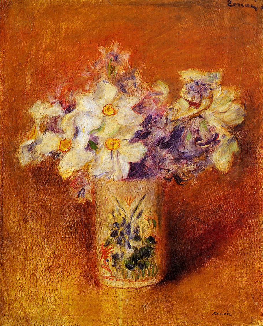 Flowers in a Vase - Pierre-Auguste Renoir