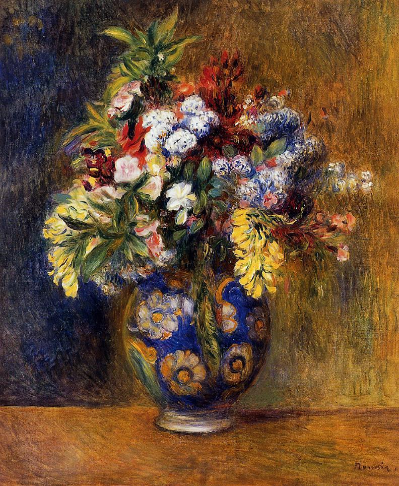 Flowers in a Vase - Pierre-Auguste Renoir