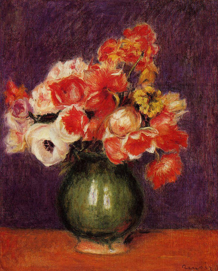 Flowers in a Vase - Pierre-Auguste Renoir