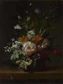 Flowers in a Vase by Rachel Ruysch — flower oil painting wall art, Baroque