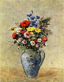 Flowers in a Vase with one Handle by Odilon Redon — hand-painted botanical oil painting reproduction on canvas