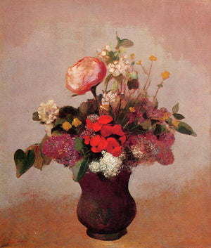 Flowers in aa Brown Vase - Odilon Redon