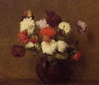 Flowers Poppies by Henri Fantin-Latour — hand-painted botanical oil painting reproduction on canvas