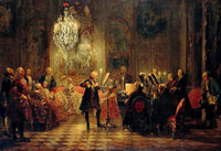 Flute Concert with Frederick the Great at Sanssouci by Adolph Menzel — hand-painted cultural oil painting reproduction on canvas