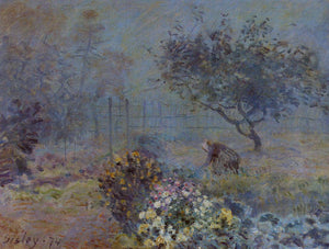 Foggy Morning, Voisins - Alfred Sisley