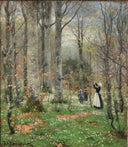Forårsbøgeskov by Hans Andersen Brendekilde — forest oil painting wall art, Realism