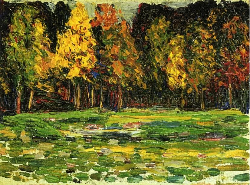 Forest edge by Wassily Kandinsky — hand-painted botanical oil painting reproduction on canvas