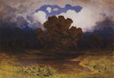 Forest Lake. Cloud by Arkhyp Kuindzhi — hand-painted botanical oil painting reproduction on canvas