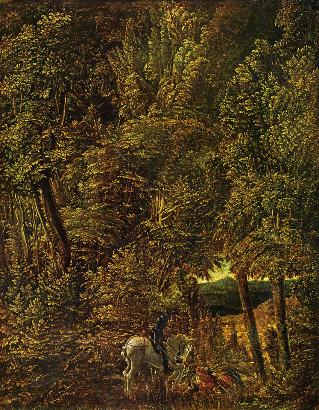 Forest Scene with Saint George Fighting the Dragon by Albrecht Altdorfer — hand-painted animal oil painting reproduction on canvas