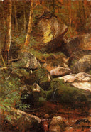 Forest Stream by Albert Bierstadt — hand-painted botanical oil painting reproduction on canvas