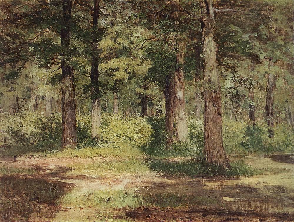 Forest. Sunny Day. by Isaac Levitan — hand-painted botanical oil painting reproduction on canvas