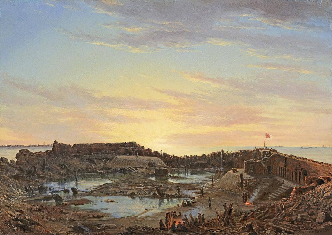 Fort Sumter, Interior, Sunrise, Dec. 9, 1864 by Conrad Wise Chapman — hand-painted landscape oil painting reproduction on canvas