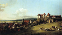 Fortress of Sonnenstein above Pirna by Bernardo Bellotto — hand-painted architectural oil painting reproduction on canvas