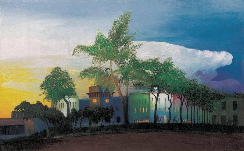 Fortress with Arabs Riding Camels on gallery wrap