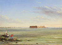 Forts Sumter & Johnson, Mar. 15, 1864 by Conrad Wise Chapman — hand-painted seascapes oil painting reproduction on canvas