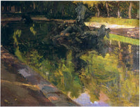 Fountain of Neptune, La Granja by Joaquín Sorolla — hand-painted landscape oil painting reproduction on canvas