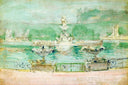 Fountain, World's Fair by John Henry Twachtman — hand-painted landscape oil painting reproduction on canvas