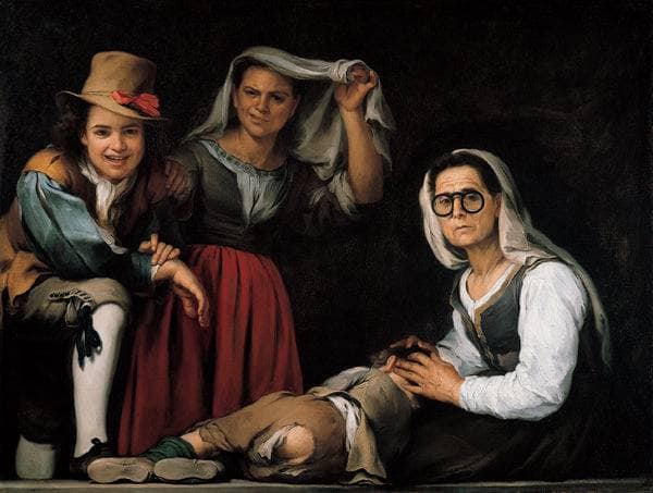 Four Figures on a Step by Bartolome Esteban Murillo — hand-painted portrait oil painting reproduction on canvas