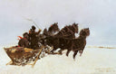 Four in Snowdrifts by Józef CheÅmoÅski — hand-painted animal oil painting reproduction on canvas