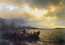 Fra Chiemsee by Hans Gude — seascapes oil painting wall art, Romanticism