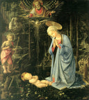 The Adoration of the Infant Jesus by Filippo Lippi — hand-painted cultural oil painting reproduction on canvas