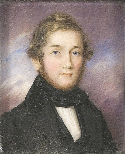 FRAMED MINIATURE PORTRAIT Of a young man by Anna Claypoole Peale — oil painting reproduction