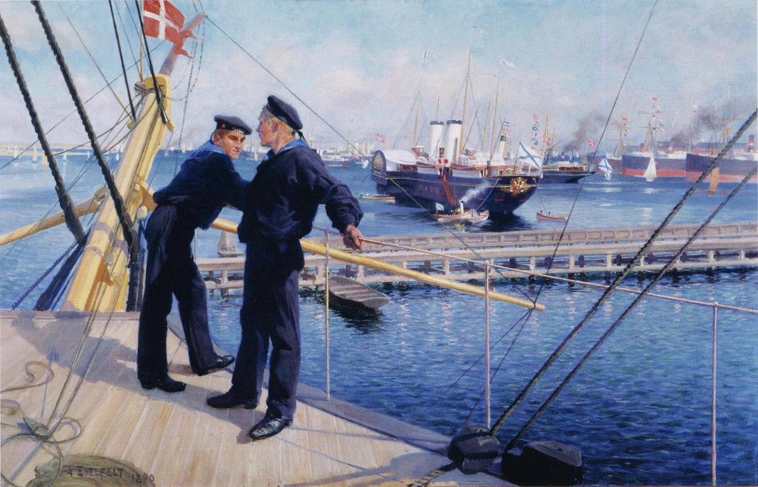 Från Köpenhamns Redd III by Albert Edelfelt — hand-painted nautical oil painting reproduction on canvas