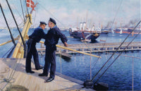 Från Köpenhamns Redd III by Albert Edelfelt — hand-painted nautical oil painting reproduction on canvas