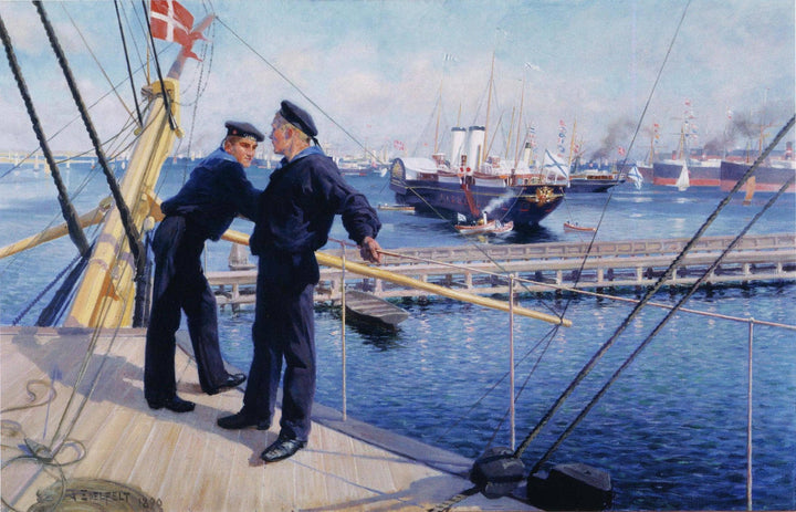 Från Köpenhamns Redd III by Albert Edelfelt — hand-painted nautical oil painting reproduction on canvas