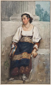 Portrait of a girl in Ciociaria costume