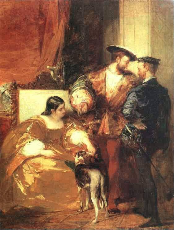 Francis I and the Duchess of Etampes by Richard Parkes Bonington — hand-painted animal oil painting reproduction on canvas