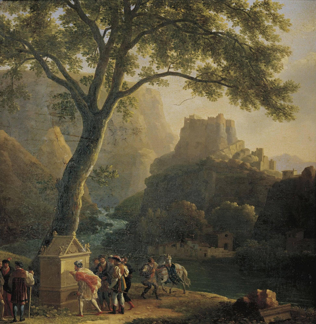 François I by the Fountain of Vaucluse by Jean-Joseph-Xavier Bidauld — hand-painted botanical oil painting reproduction on canvas