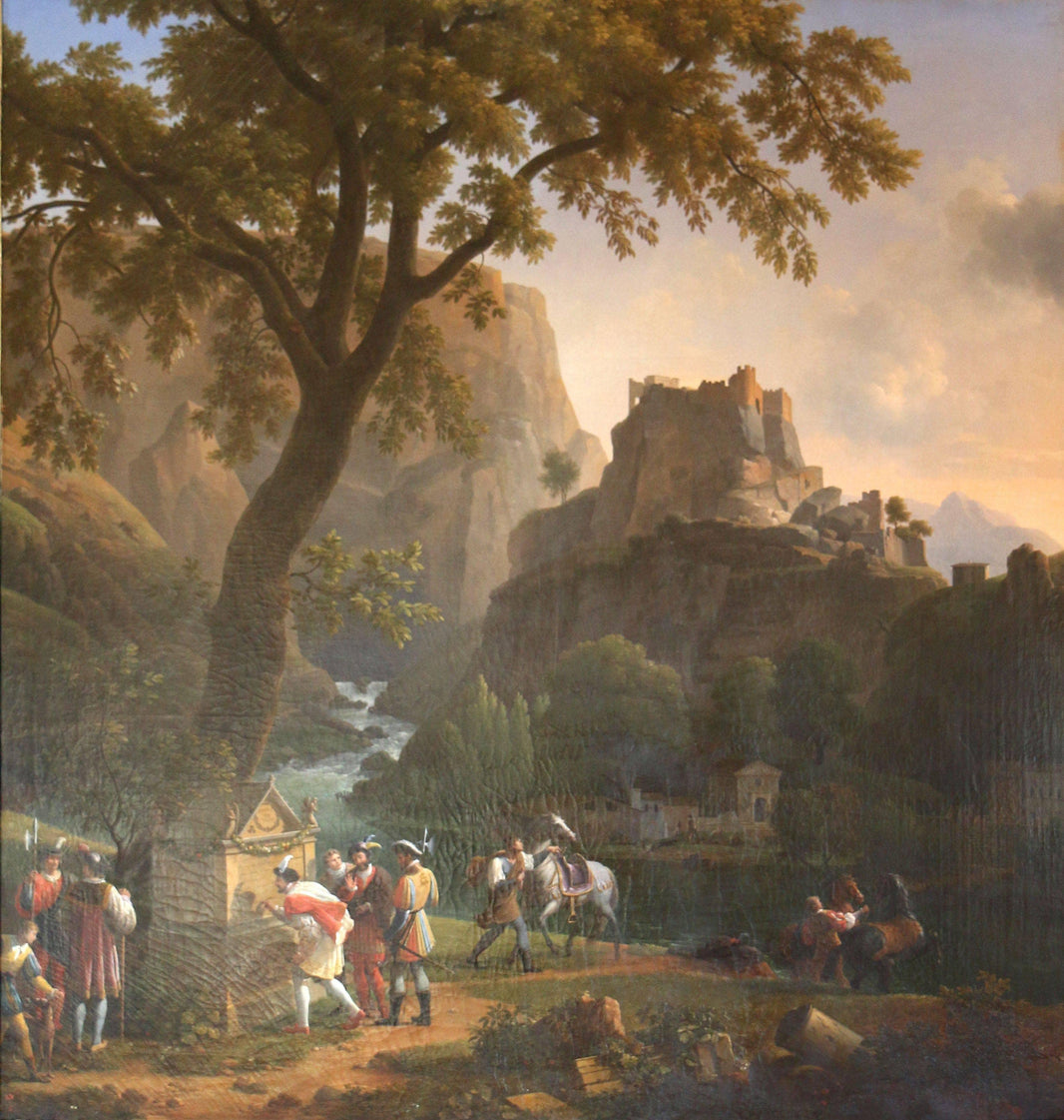 François Ier À La Fontaine De Vaucluse by Jean-Joseph-Xavier Bidauld — hand-painted botanical oil painting reproduction on canvas