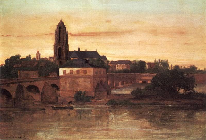 Frankfurt am Main by Gustave Courbet — hand-painted architectural oil painting reproduction on canvas