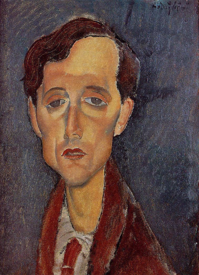Frans Hellens by Amedeo Modigliani — hand-painted portrait oil painting reproduction on canvas