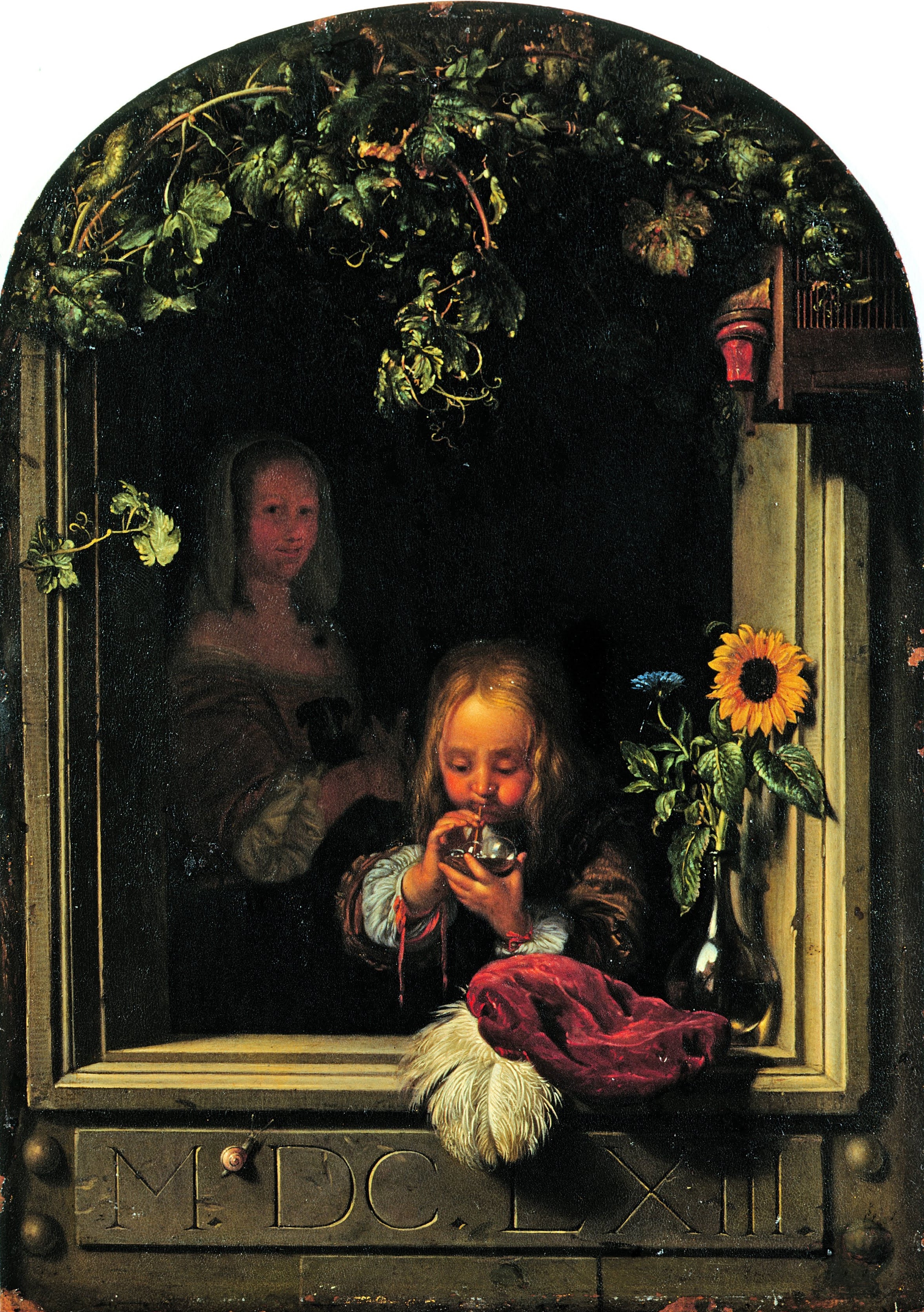 Boy Blowing Bubbles - Frans van Mieris the Elder