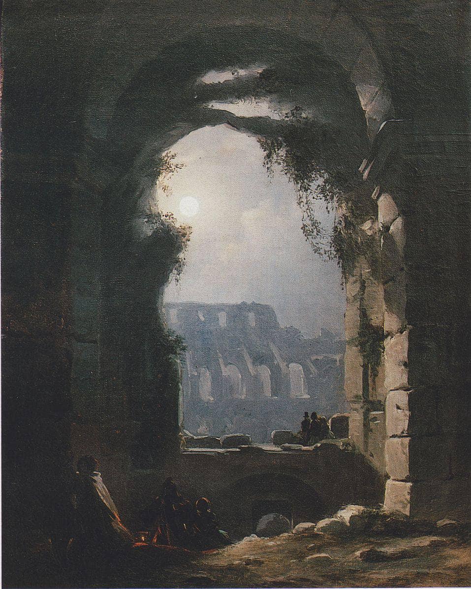 Colosseum at Night by Carl Gustav Carus — hand-painted cultural oil painting reproduction on canvas