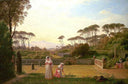 Garden of the Villa Doria Pamphili in Rome by Franz Ludwig Catel — rural oil painting wall art, Romanticism