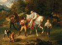 Rudolf of Habsburg and the priest by Franz Ludwig Catel — male oil painting wall art, Romanticism