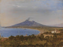 The Gulf of Naples with Vesuvius by Franz Ludwig Catel — sea oil painting wall art, Romanticism