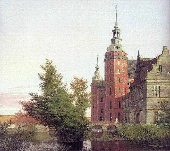 Frederiksborg Castle Seen from the Northwest by Christen Kobke — hand-painted architectural oil painting reproduction on canvas