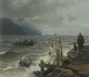 Fresh Breeze of the Norwegian Coast by Hans Gude — hand-painted landscape oil painting reproduction on canvas