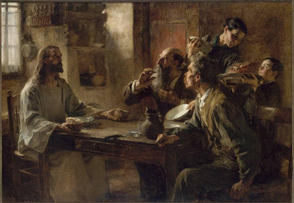 Friend of the Humble (Supper at Emmaus) by Léon Augustin Lhermitte — hand-painted portrait oil painting reproduction on canvas