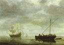 Frigate Giving a Salute by Simon de Vlieger — ships oil painting wall art, Baroque