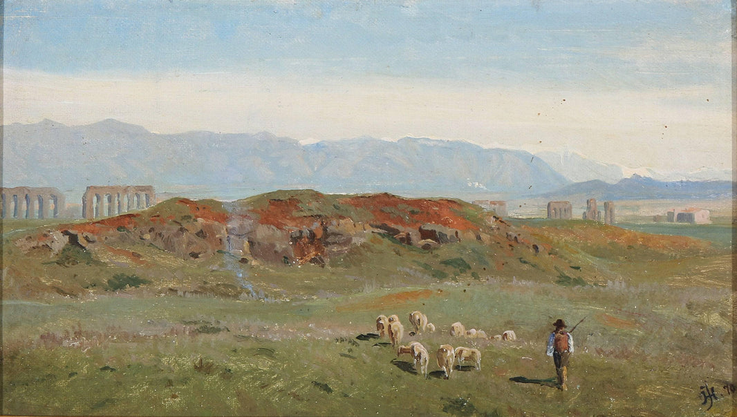 From the Roman Campagna by Harald Jerichau — hand-painted landscape oil painting reproduction on canvas
