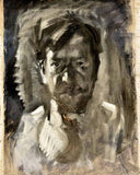 Front self-portrait by Umberto Veruda — hand-painted portrait oil painting reproduction on canvas