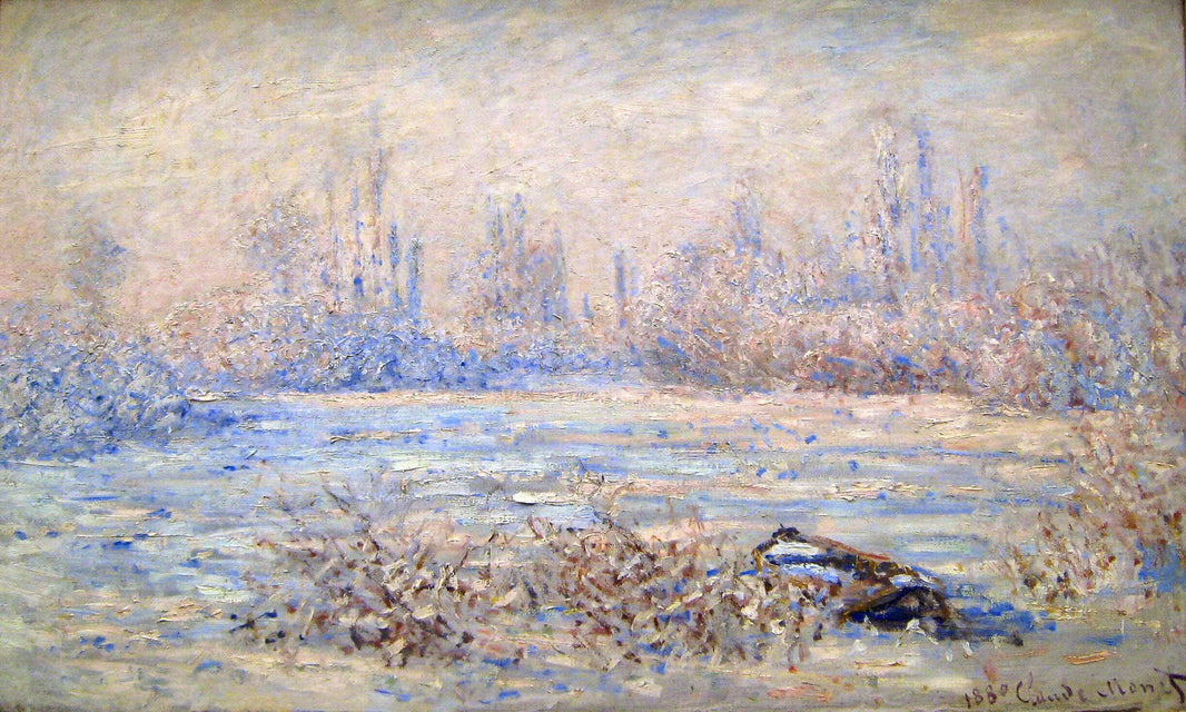 Frost near Vetheuil by Claude Monet — hand-painted landscape oil painting reproduction on canvas