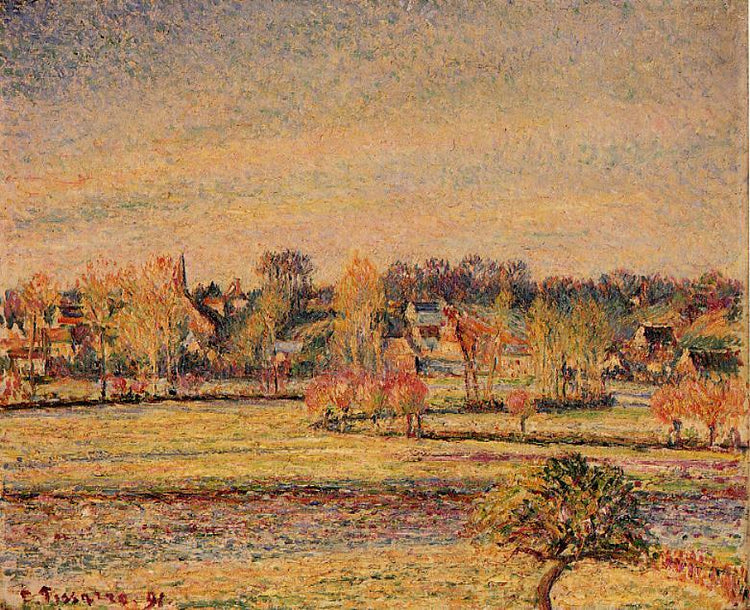 Frost, View fom Bazincourt - Camille Pissarro